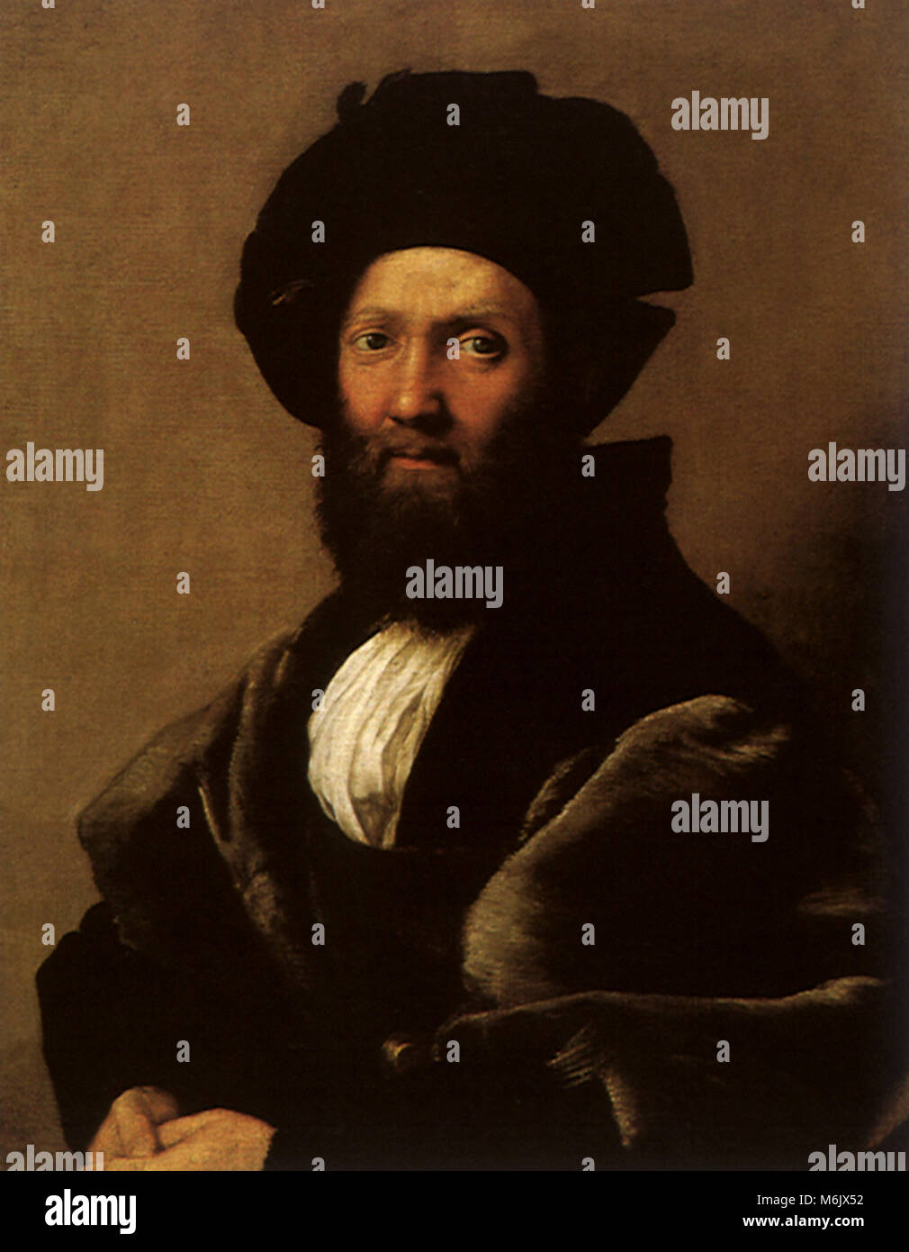 Portrait of Baldassare Castiglione, Raphael, Raffaello S., 1515. Stock Photo