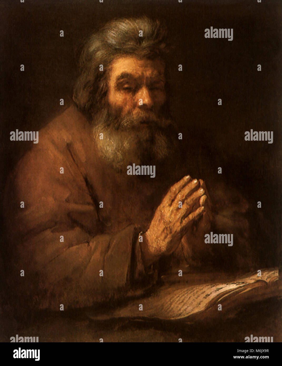 The Apostle Matthew, Rembrandt's Workshop, 1665. Stock Photo