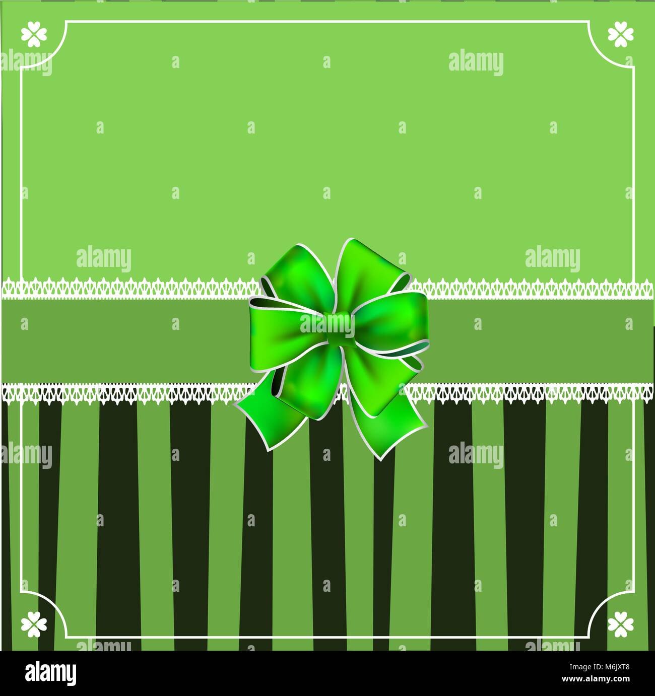 Saint Patricks Day elegant template with clover lace, wrapped with ...