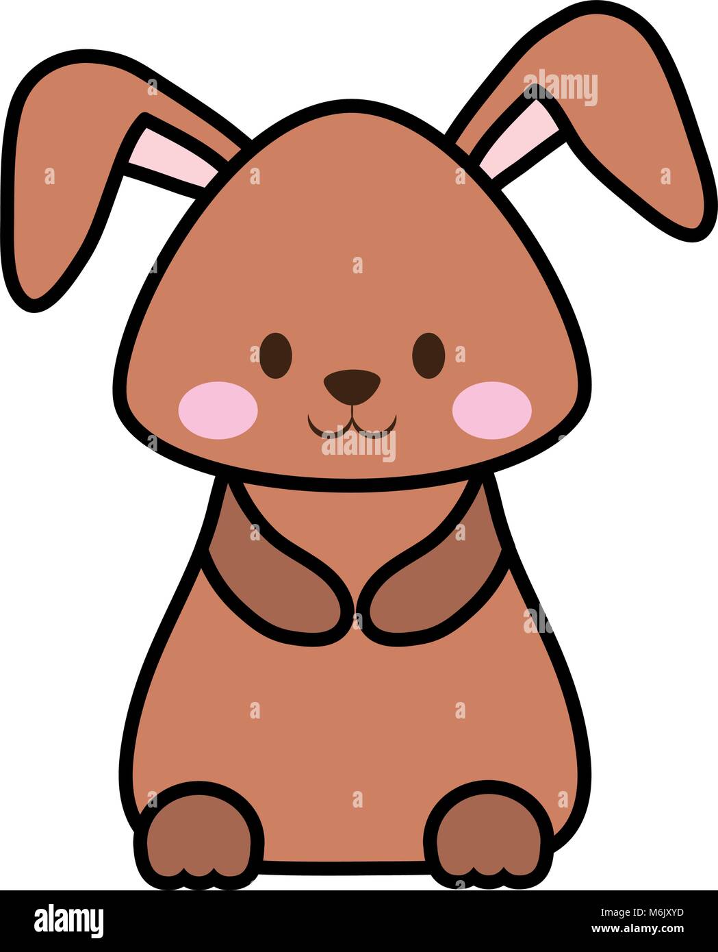 easter brown rabbit over white background vector illustration Stock ...