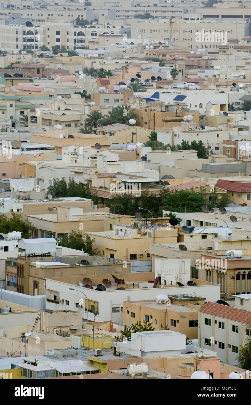Top View of Residential Villas in Riyadh City, Saudi Arabia Stock Photo