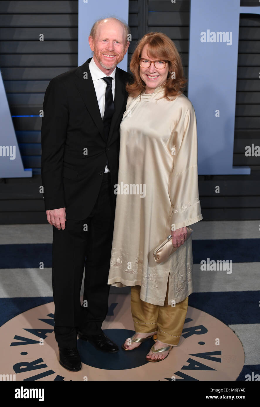 Ron Howard and Cheryl Howard attending the Vanity Fair Oscar Party held