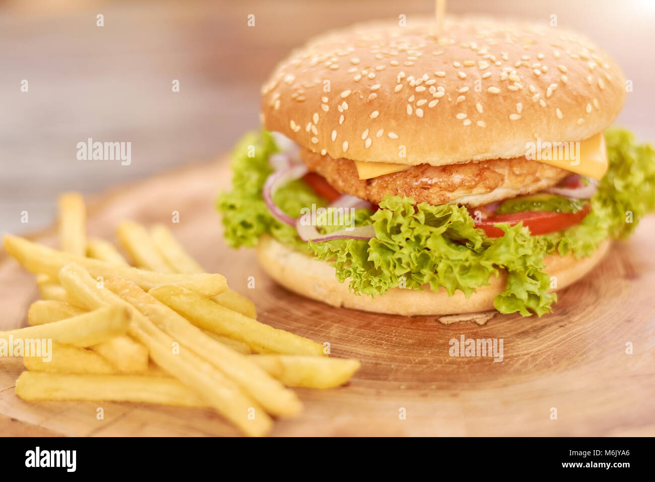 Classic american burger fast food Stock Photo - Alamy