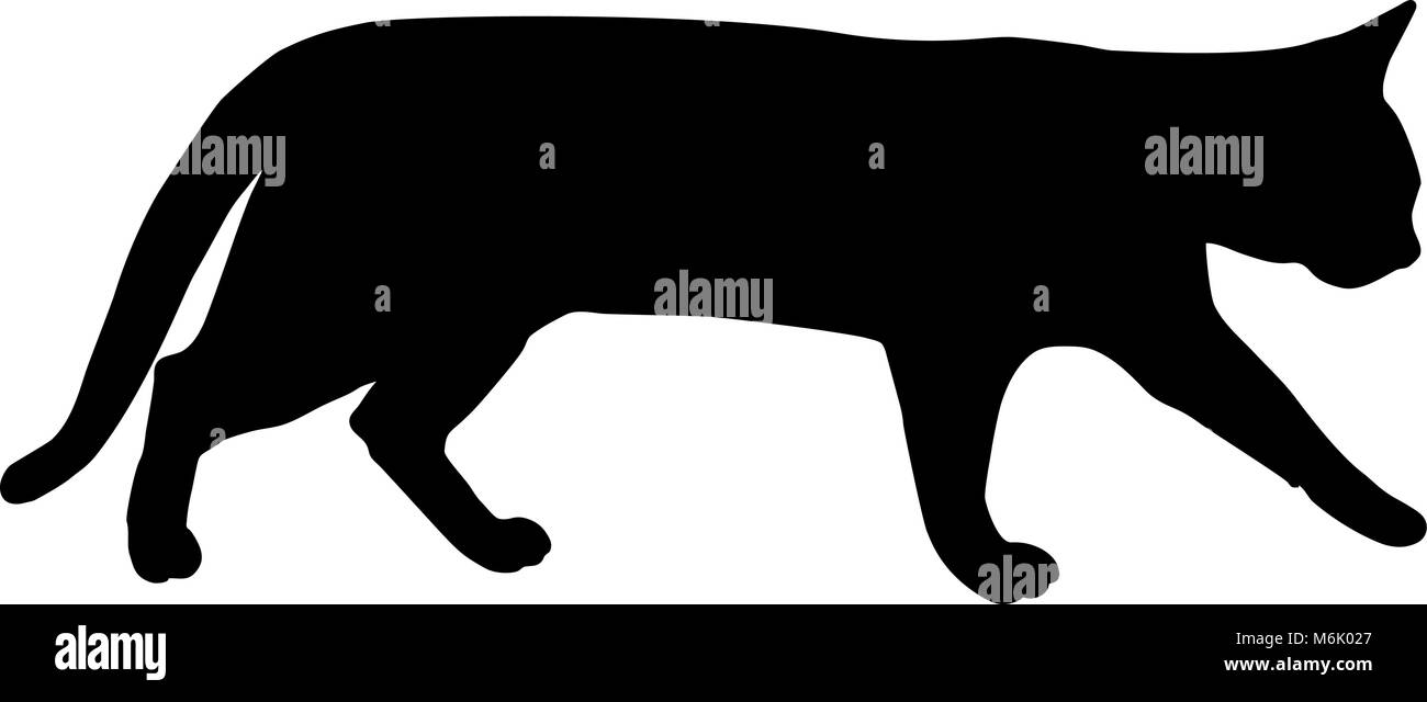Walking Cat Black Silhouette Vector Illustration Icon Clip Art Stock Vector Image Art Alamy