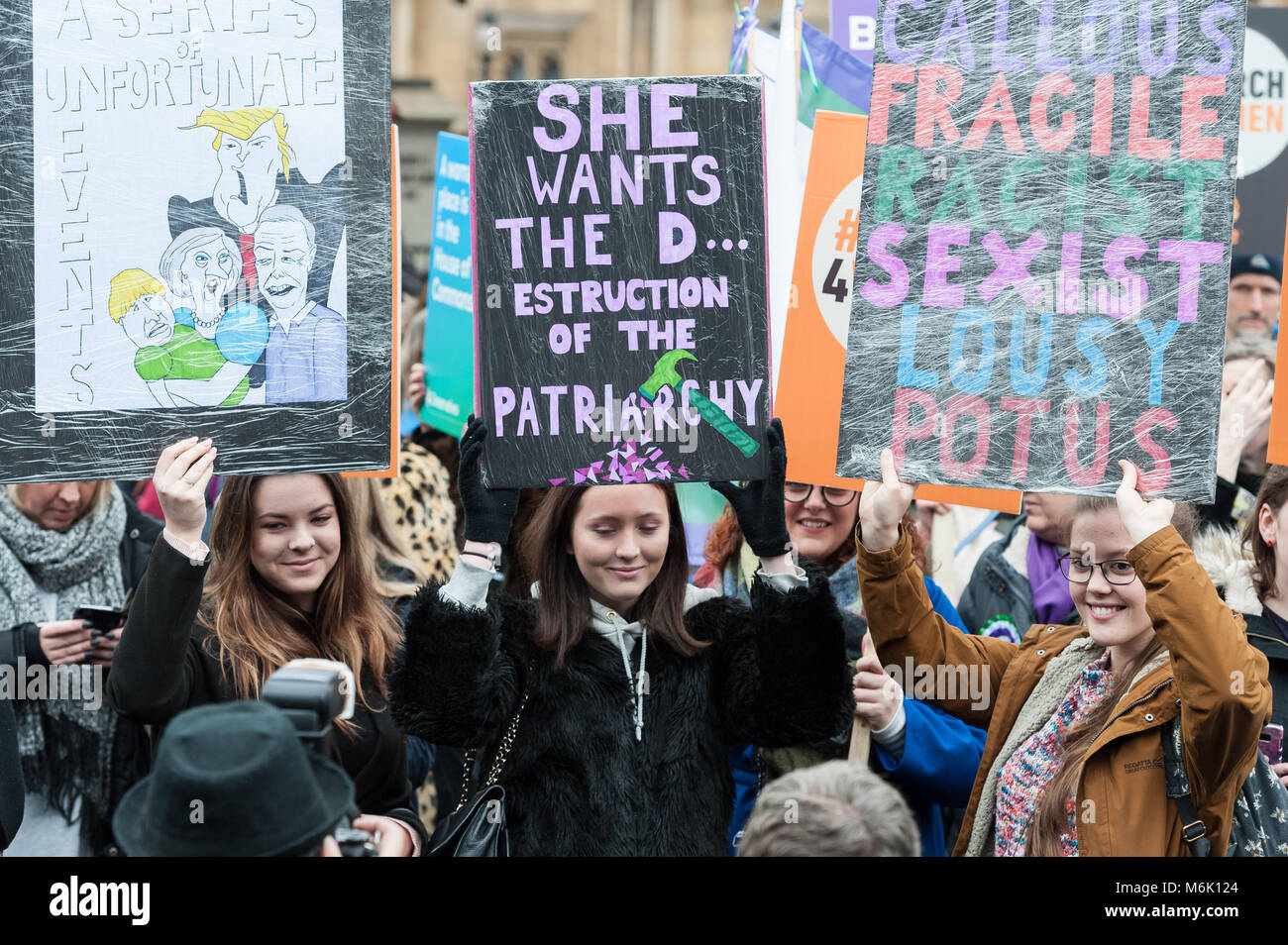 London, UK. 4th March, 2018. Thousands of people including politicians, celebrities and activists gather at Old Palace Yard outside the Houses of Parliament in London to take part in March4Women, an annual event to celebrate International Women's Day and 100 years since women in the UK first gained the right to vote. The event, organised by CARE International, aims to highlight inequality faced by women and girls around the world and campaign for gender equality and women's rights worldwide. Credit: Wiktor Szymanowicz/Alamy Live News Stock Photo