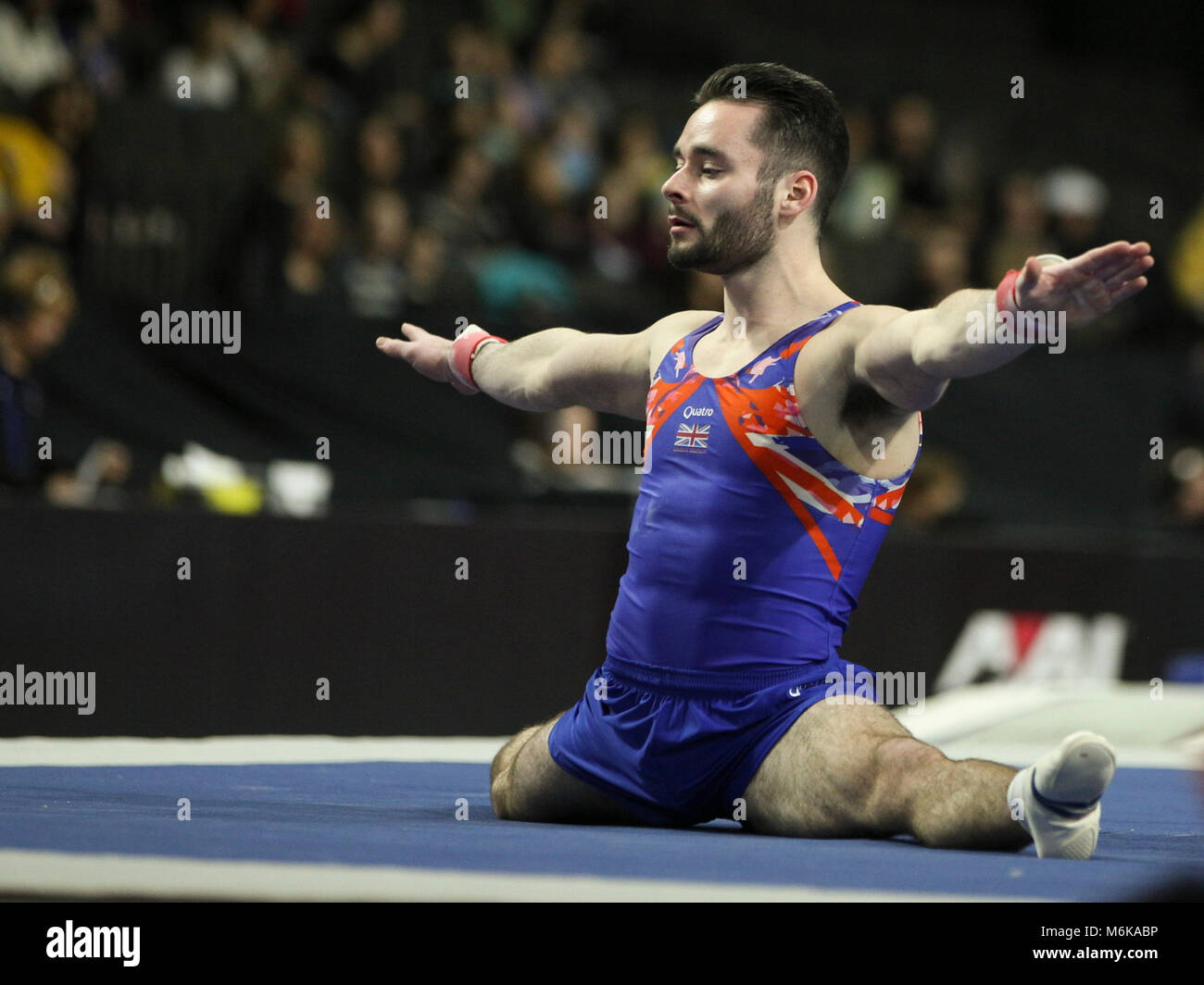 March 3, 2018 Gymnast James Hall (GBR) during the 2018 American Cup