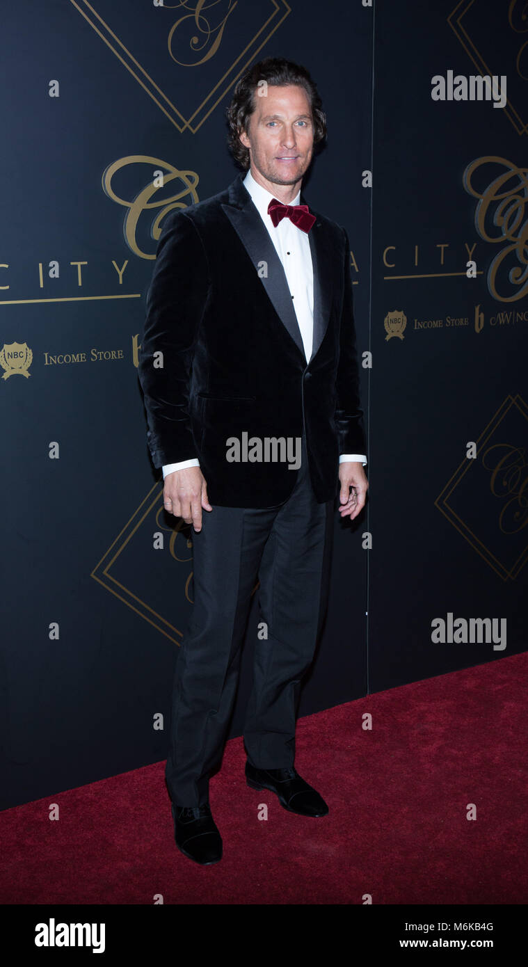 Universal City, USA. 04th Mar, 2018. Matthew McConaughey attends the the Third Annual City Gala at Universal Studios on March 4, 2018 in Universal City, California Credit: The Photo Access/Alamy Live News Stock Photo