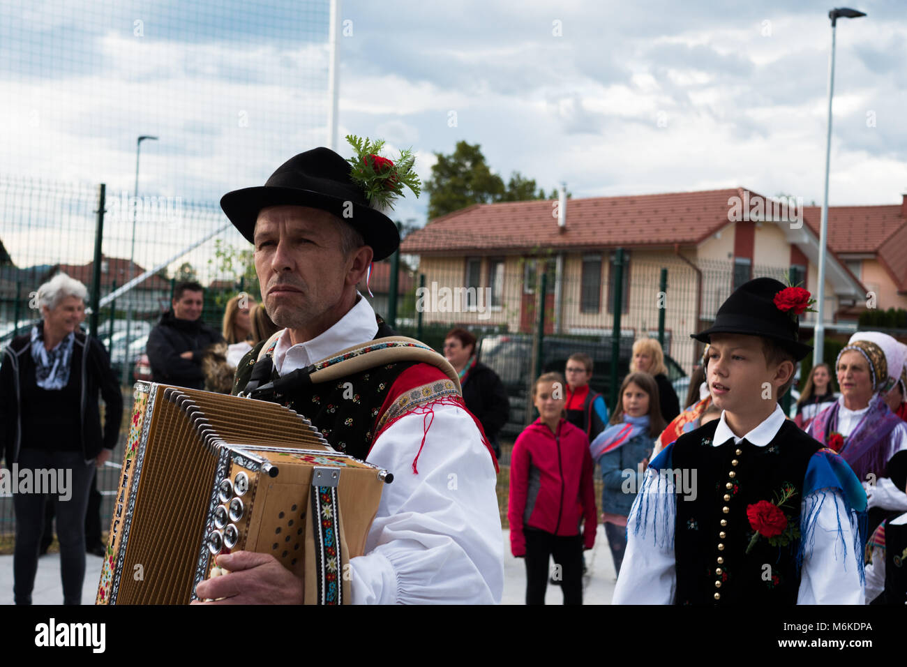 A picture of Slovenian national costumes at a parade Stock Photo - Alamy