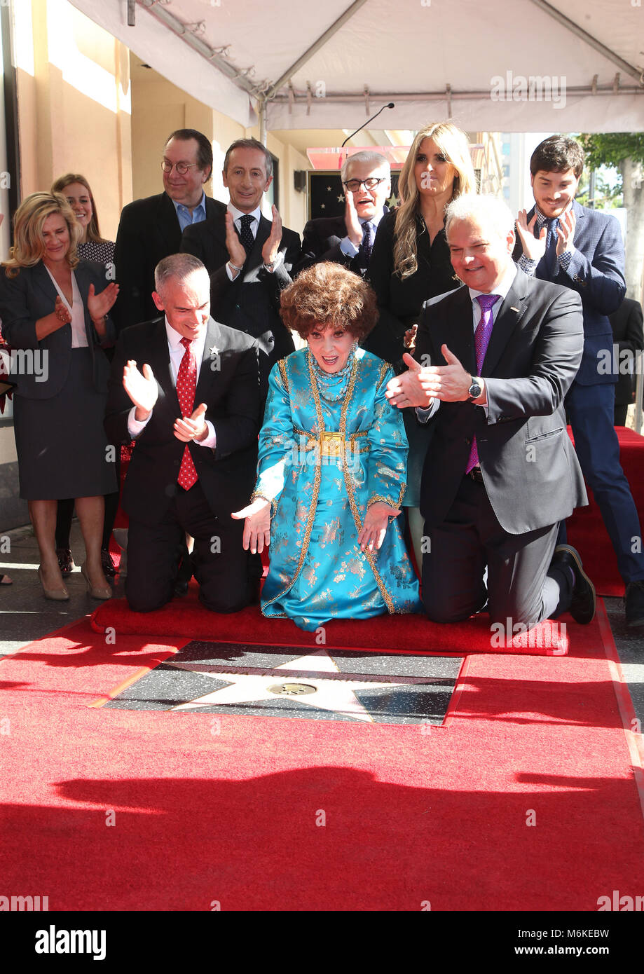 Gina Lollobrigida receives a star on the Hollywood Walk Of Fame ...
