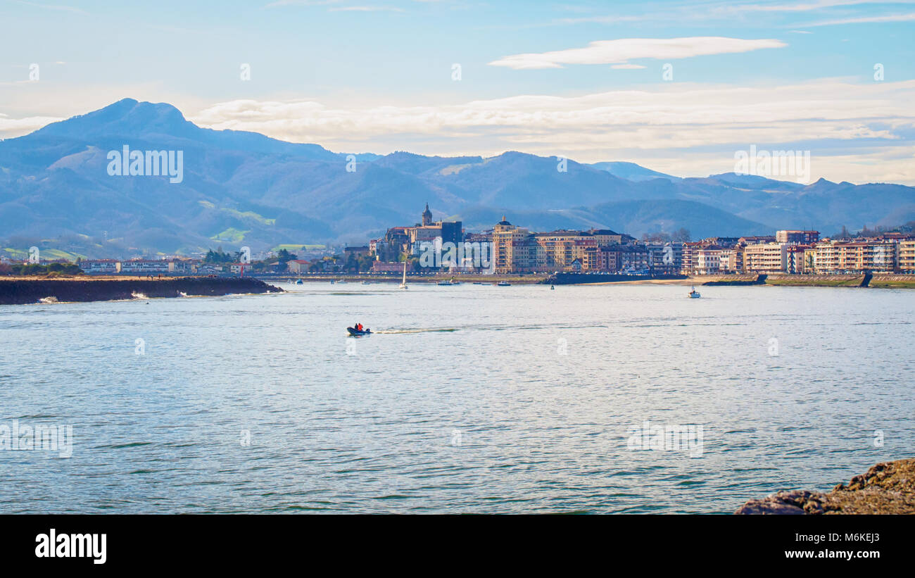 Panoramic view of Hondarribia, Basque Country, Spain Stock Photo