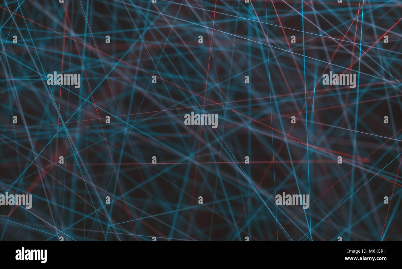 3D illustration of line connections, abstract image to use as background. Stock Photo