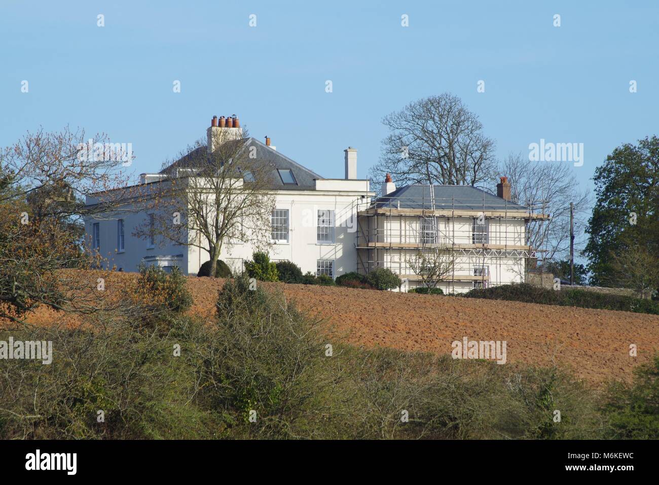 Large White 18th Century Country Manor House. Bowling Green Marsh