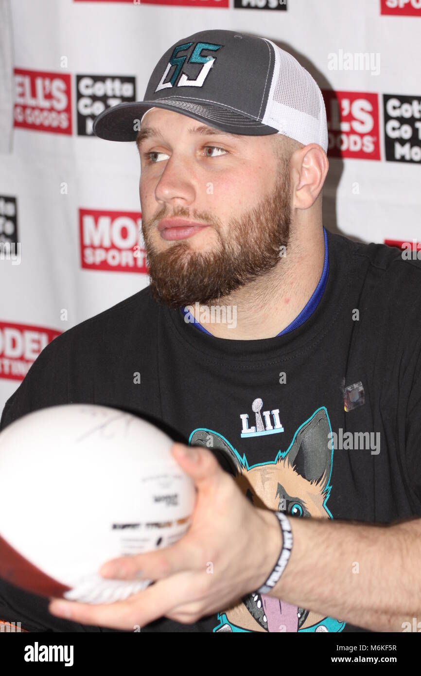 Philadelphia Eagles offensive lineman Lane Johnson attends a meet and