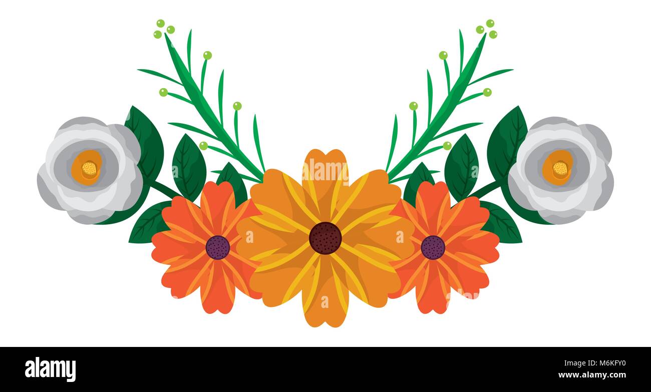 bunch of flowers arrangement vector illustration Stock Vector Image ...