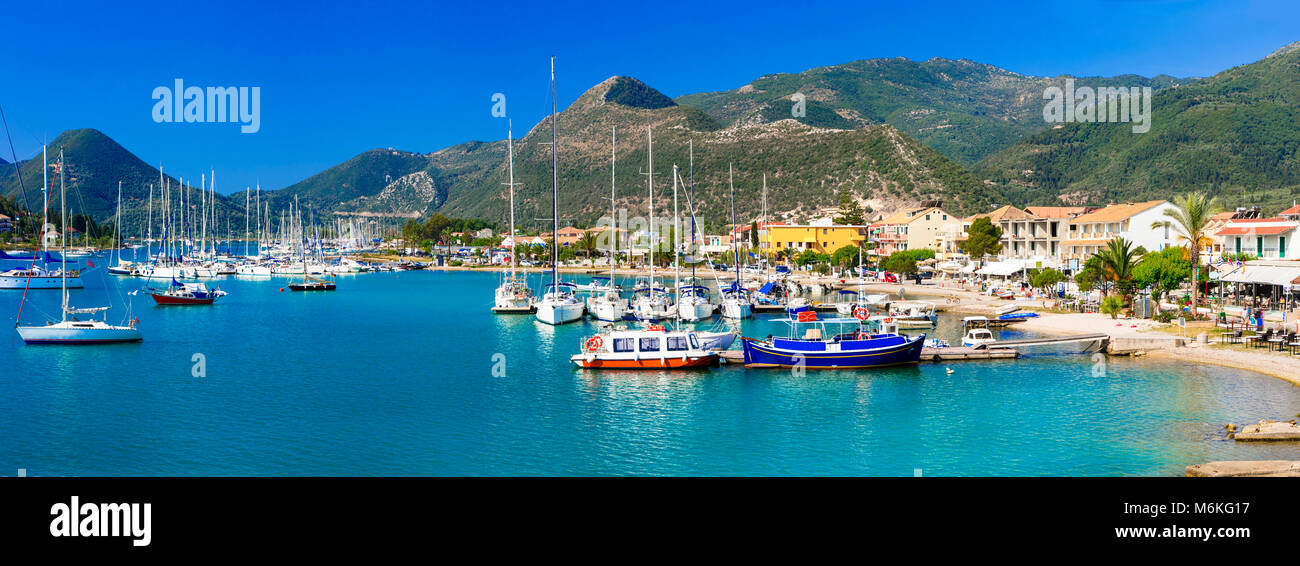 Beautiful Lefkada island,panoramic view,Greece. Stock Photo