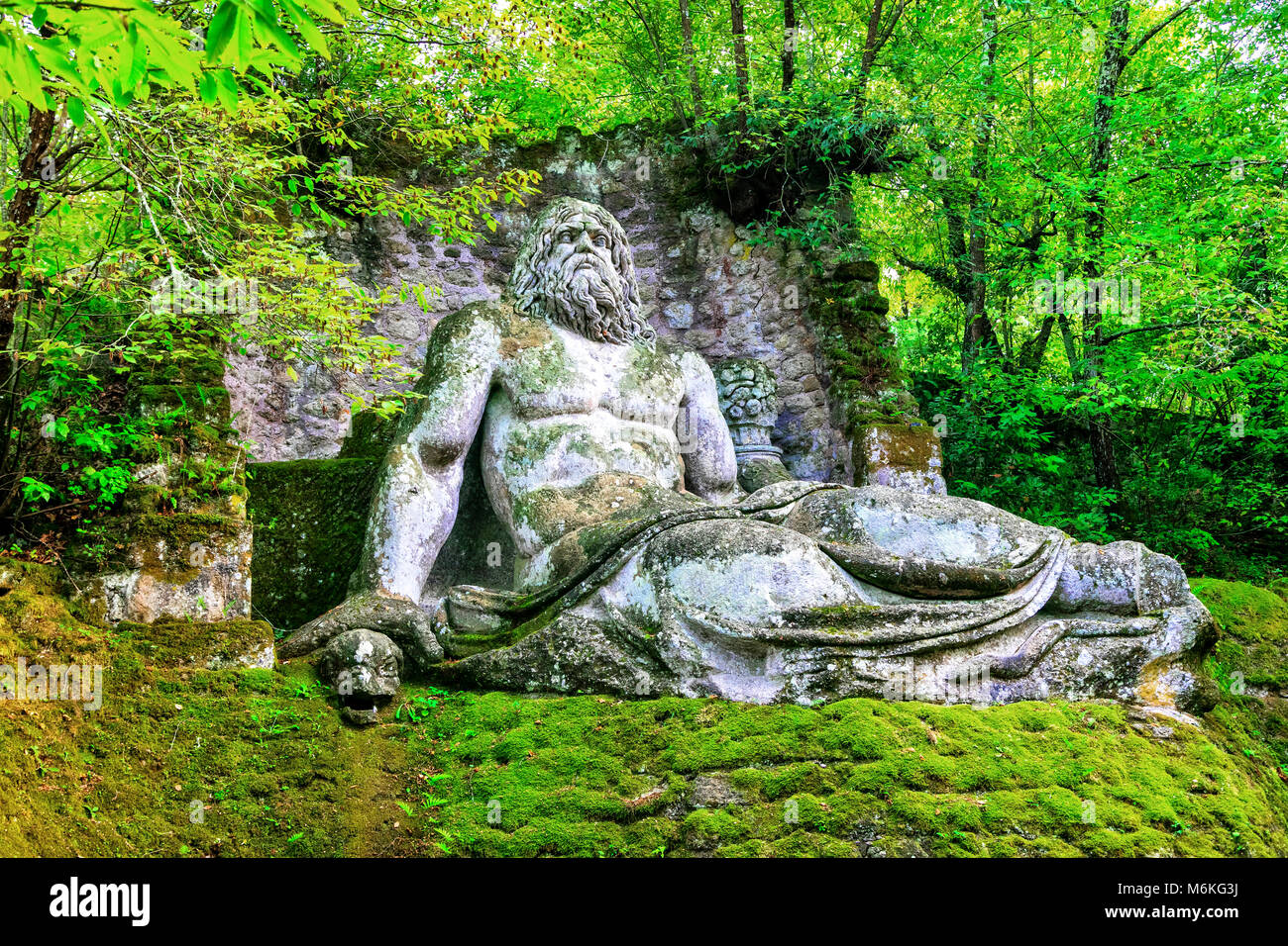 Impressive park of monsters,Bomarzo,Viterbo,Lazio,Italy. Stock Photo