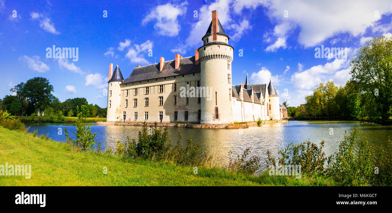 Impressive plessis Bourre castle,panoramic view,Loire valley,France. Stock Photo