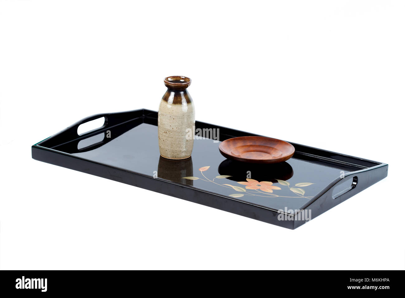 wood dish on japanese food tray on white background Stock Photo Alamy