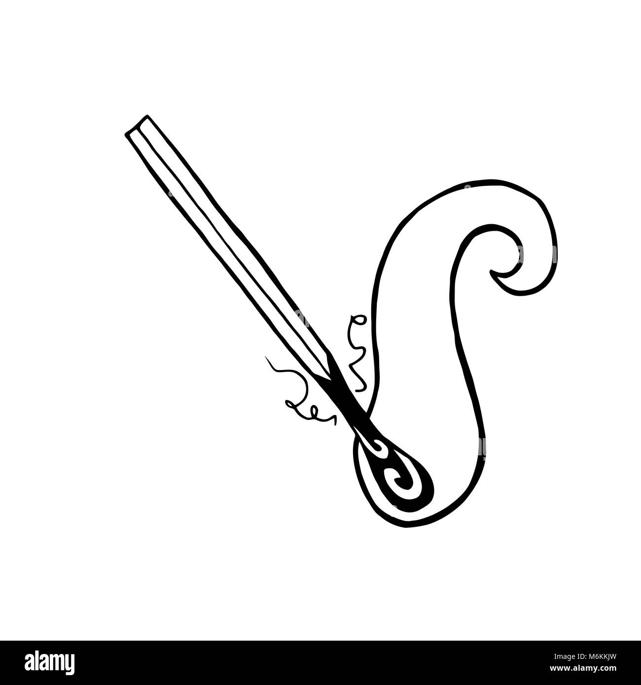 The outline of a burning match Stock Vector Image & Art - Alamy