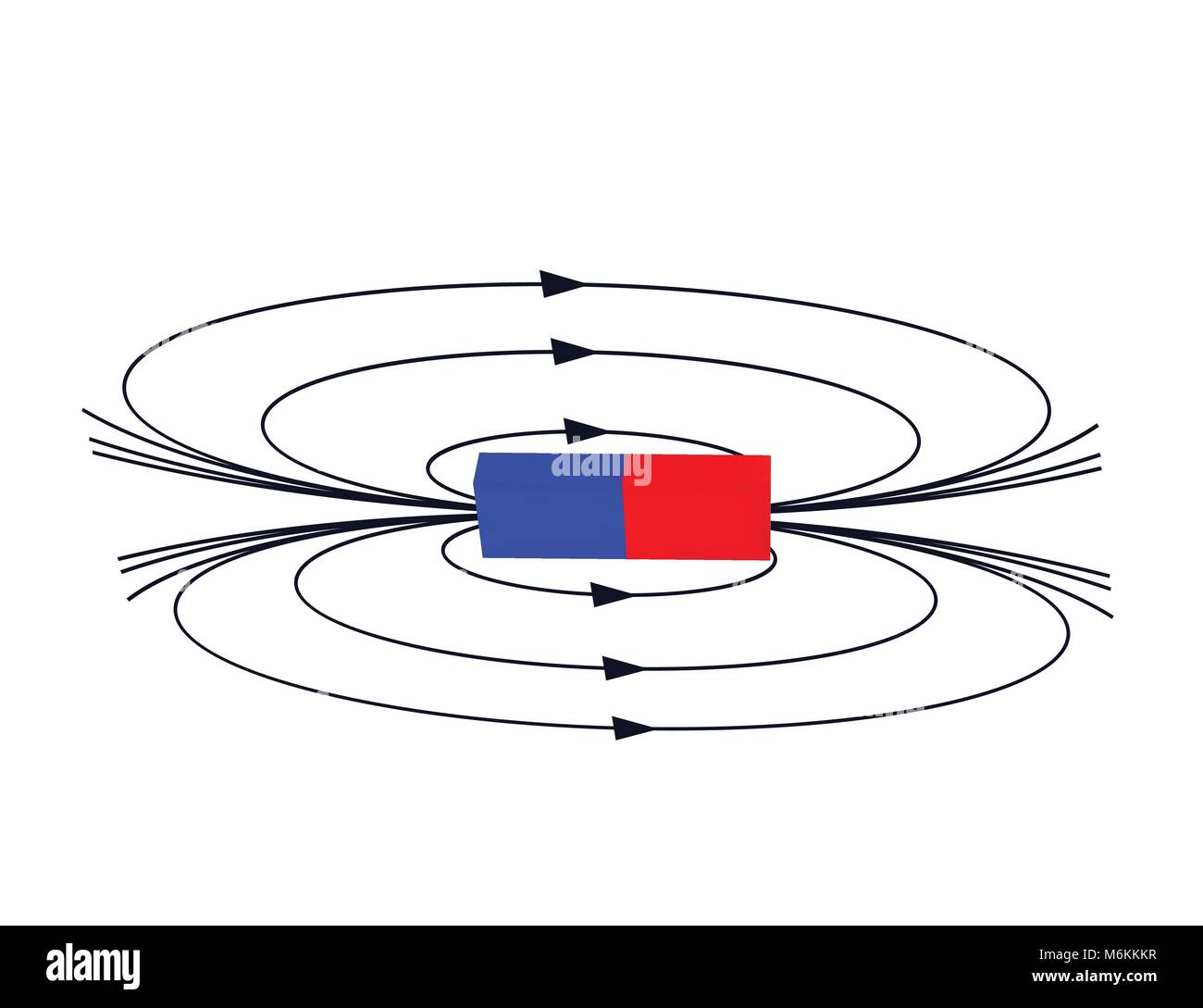 Magnet with the magnetic field. Stock Vector