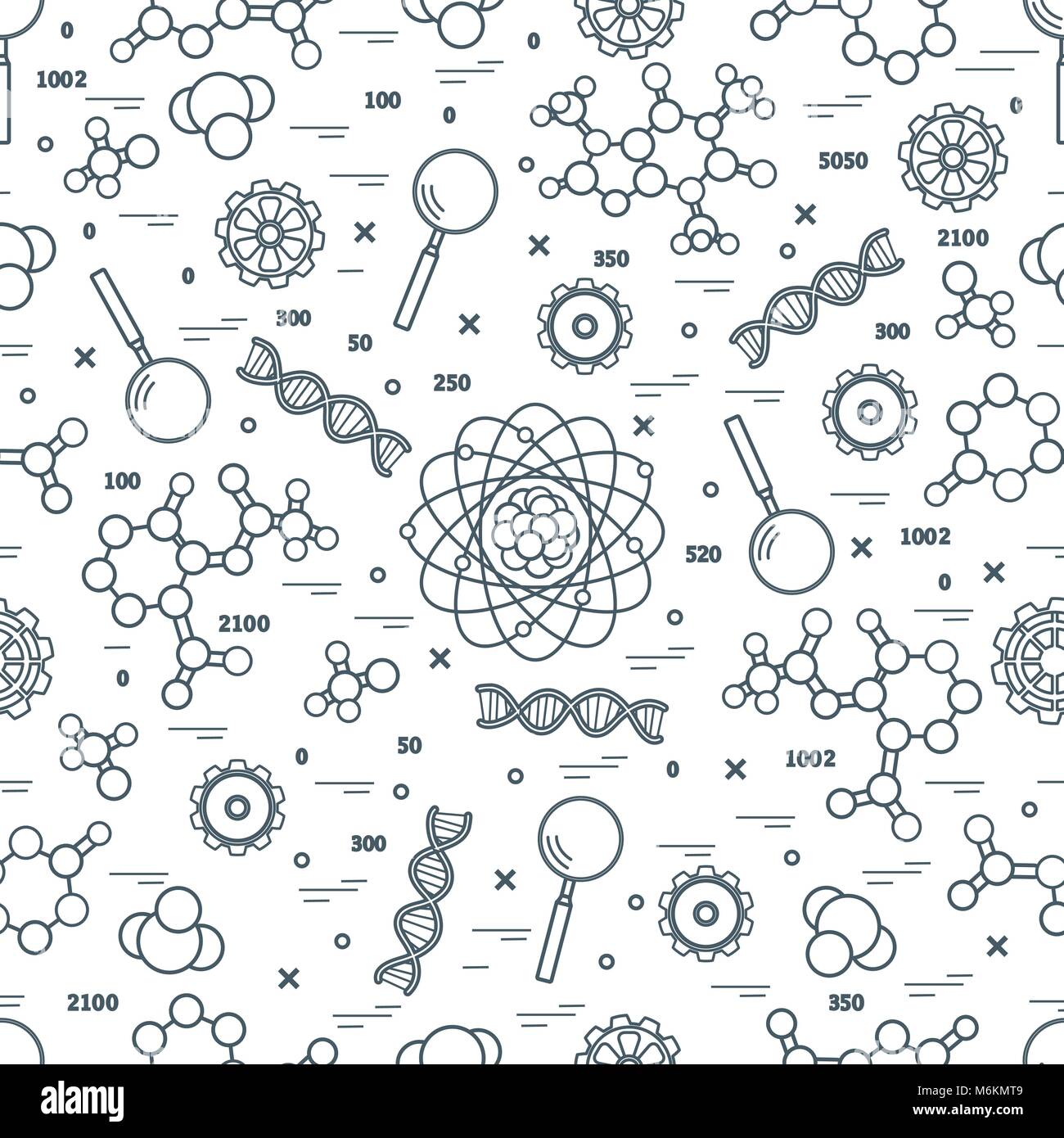 Seamless pattern with variety scientific, education elements. Design ...