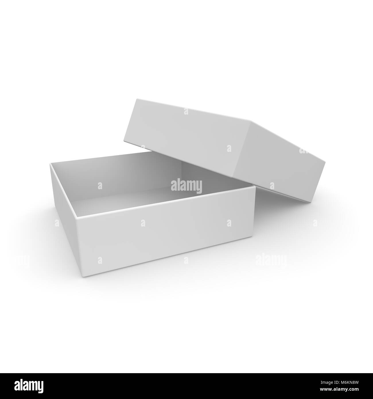 White empty box for products and goods on white isolated background. 3D illustration Stock Photo