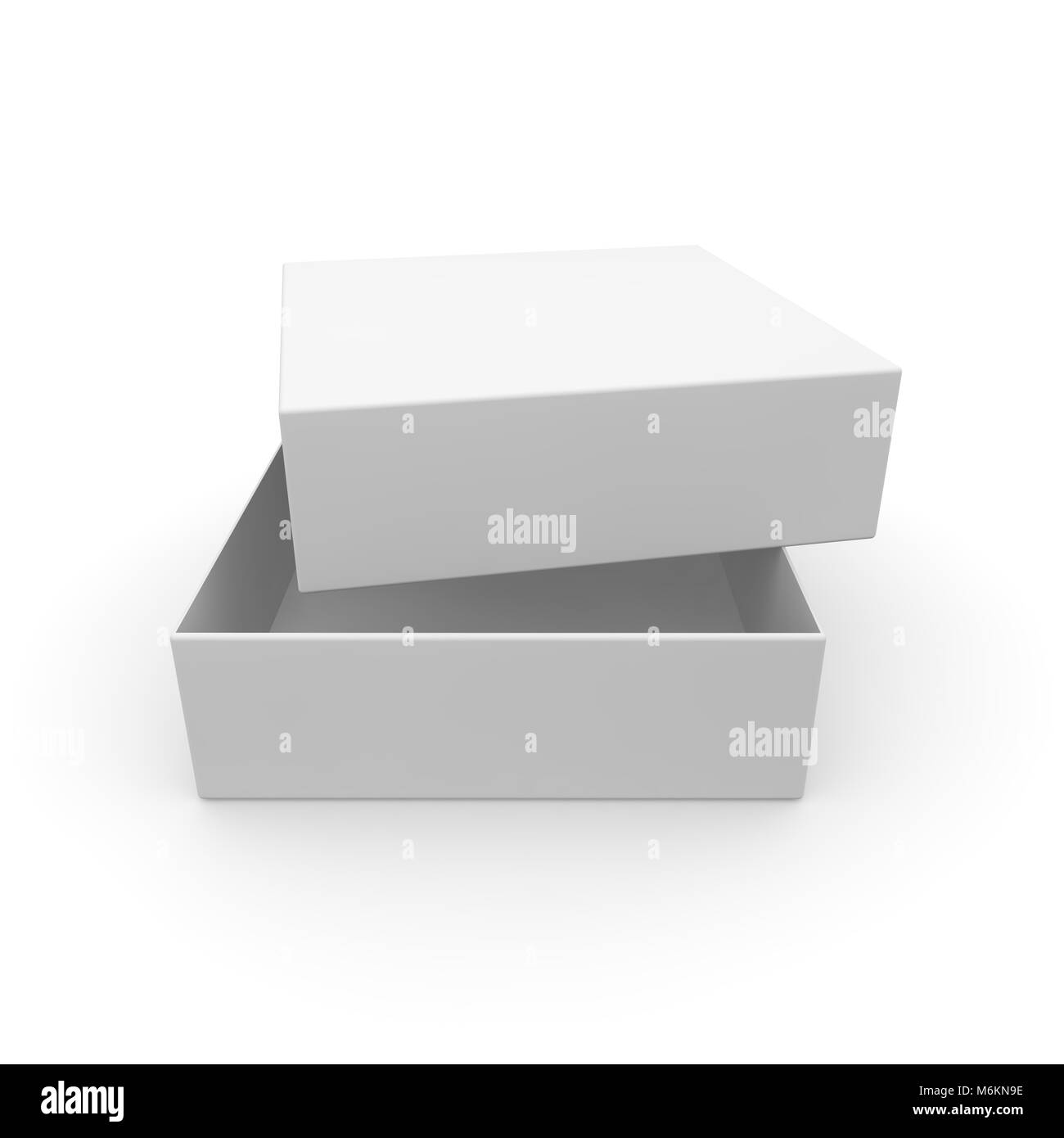 White empty box for products and goods on white isolated background. 3D