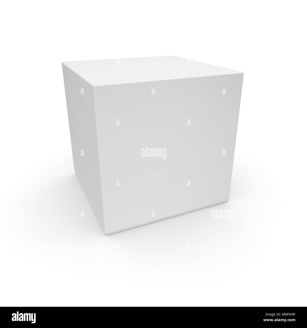 White empty box for products and goods on white isolated background. 3D illustration Stock Photo