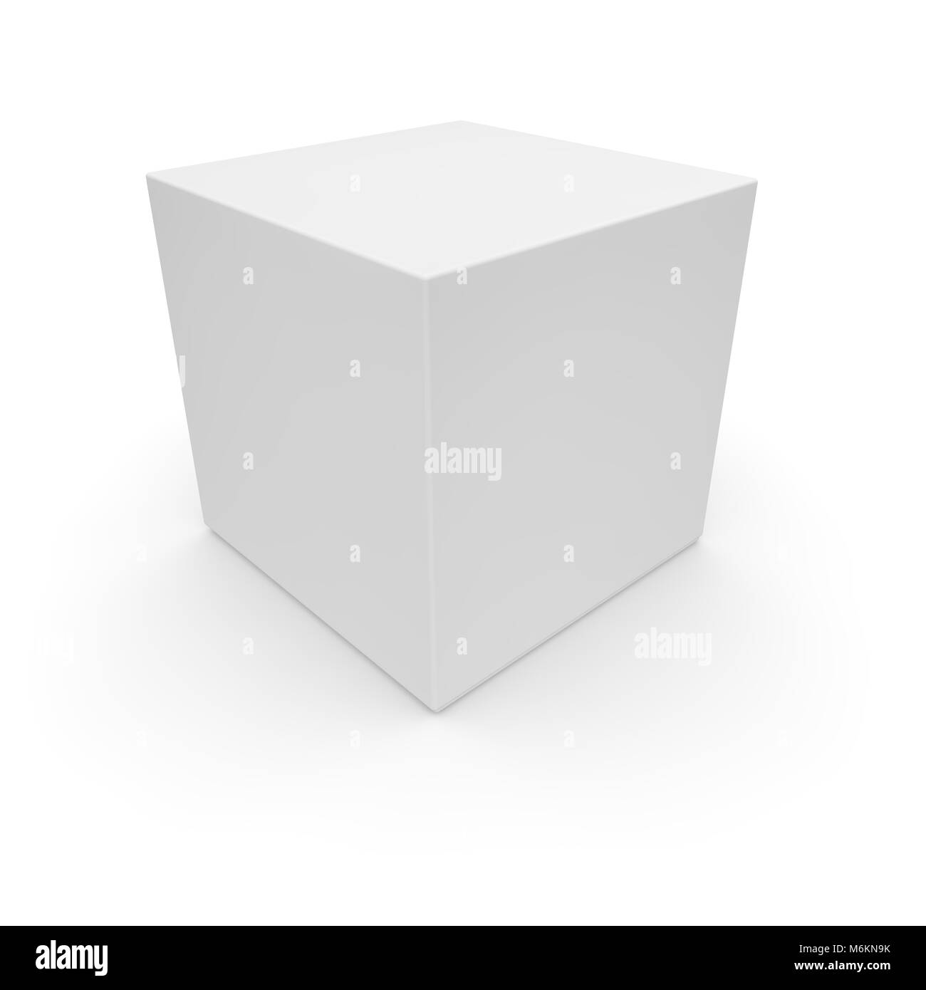 White empty box for products and goods on white isolated background. 3D