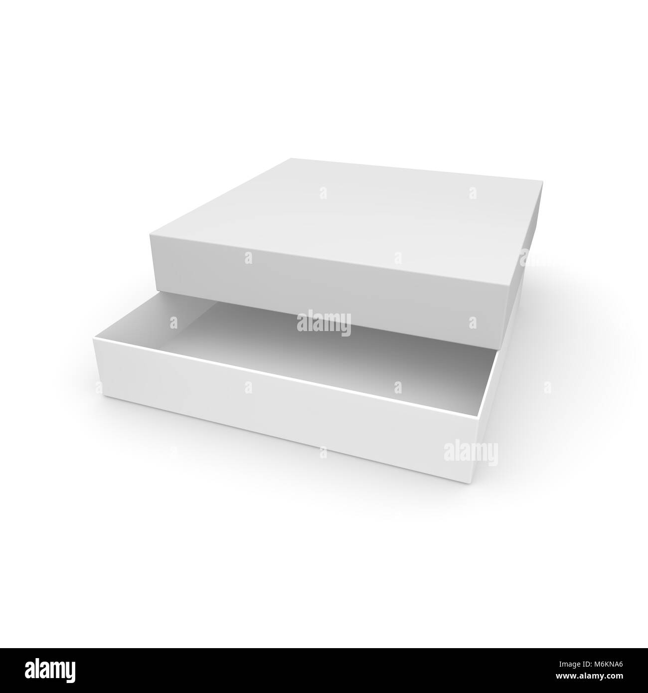 White empty box for products and goods on white isolated background. 3D