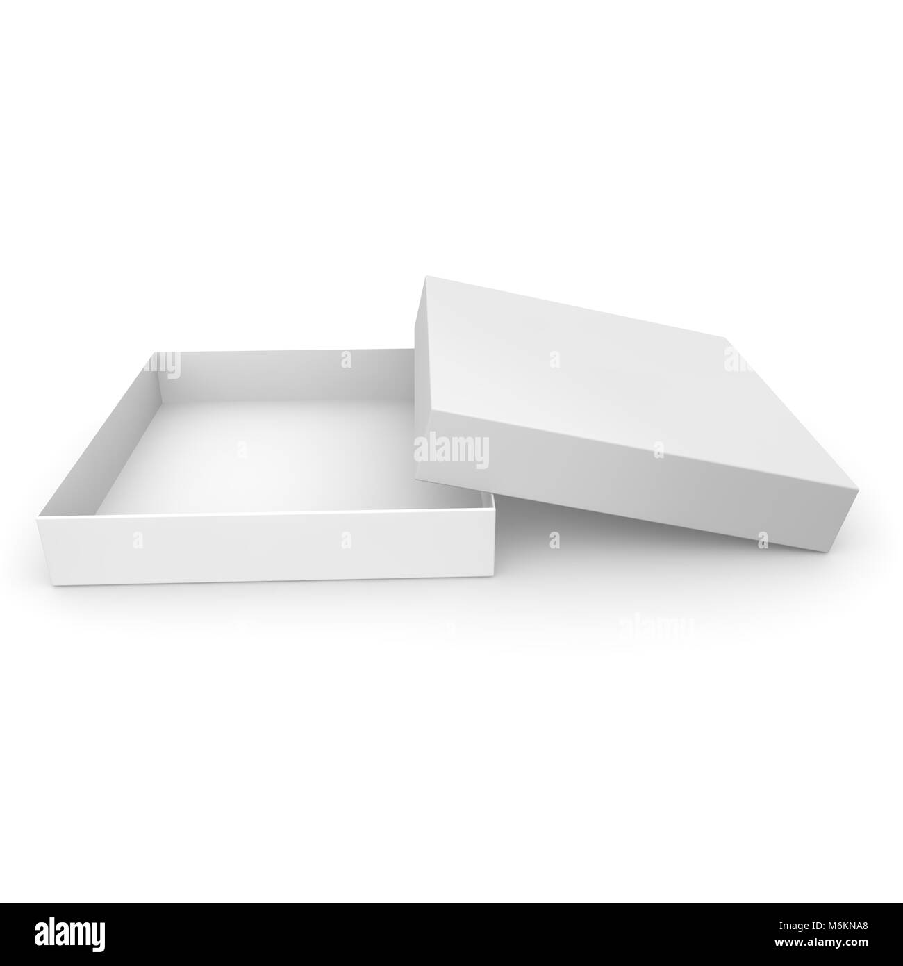 White empty box for products and goods on white isolated background. 3D