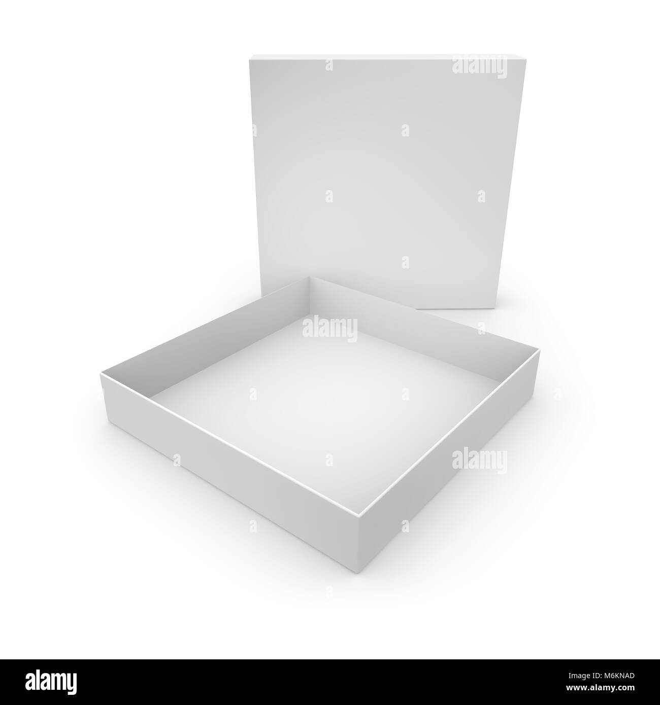 White empty box for products and goods on white isolated background. 3D ...