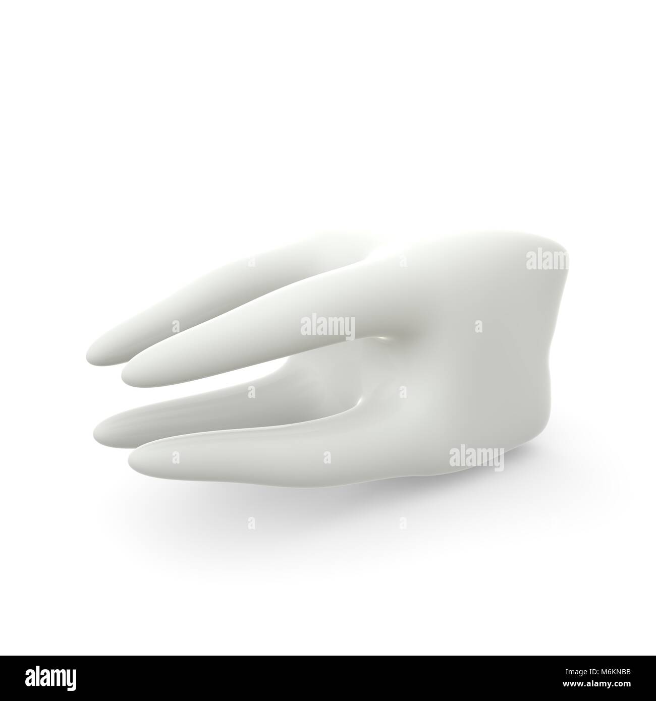 Model of a molar tooth on a white isolated background. 3D illustration ...