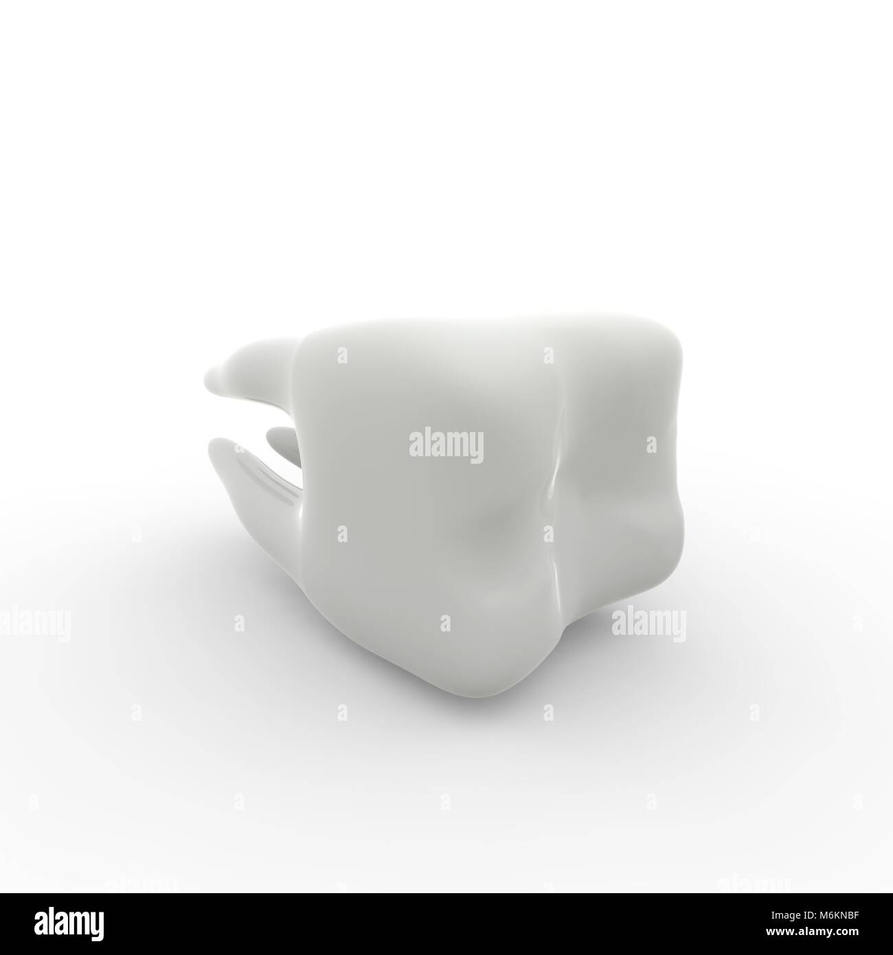 Model of a molar tooth on a white isolated background. 3D illustration ...