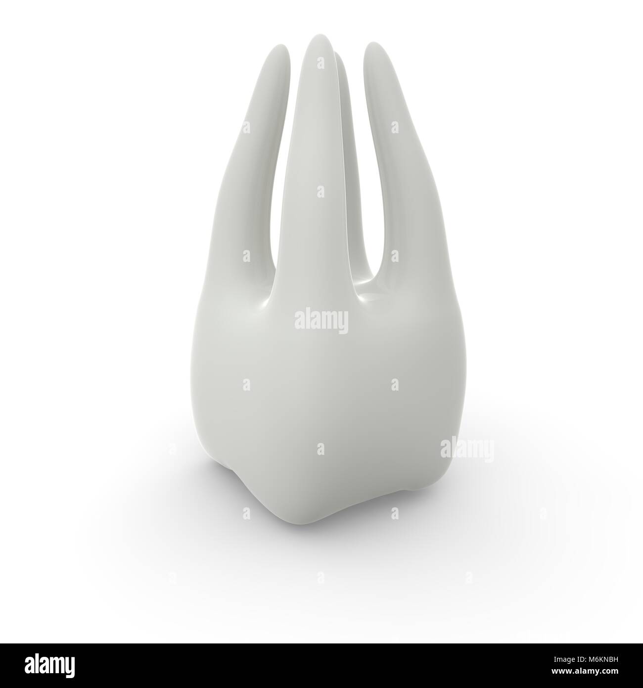 Model of a molar tooth on a white isolated background. 3D illustration ...