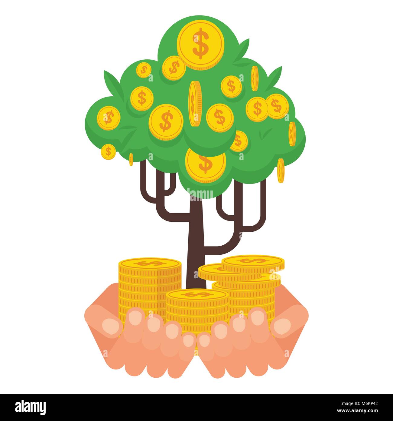 hand holding green money tree Stock Vector Image & Art - Alamy