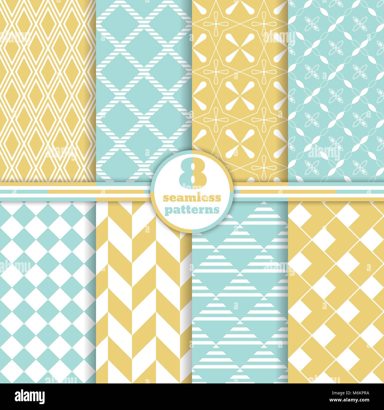Solid Pattern Style Set of seamless patterns. Classical stylish textures. Regularly ...