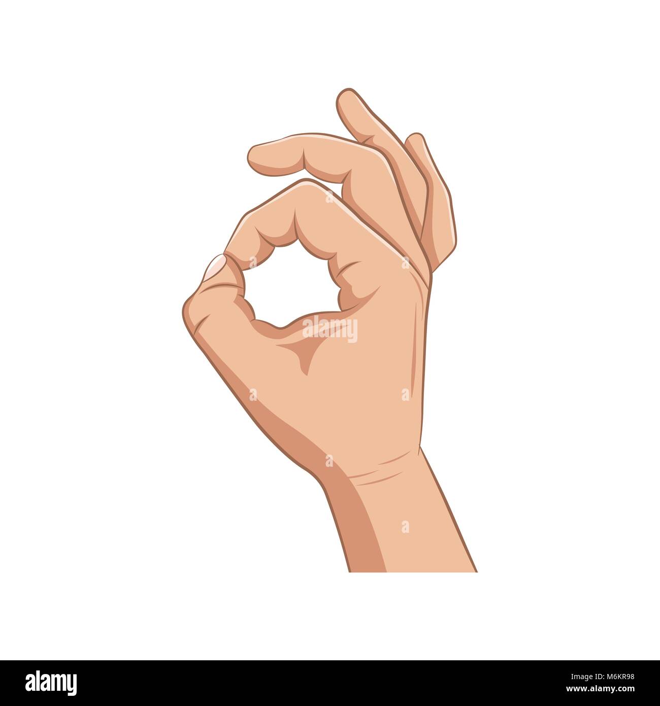 The Realistic Hand Showing Gesture Ok On A White Background Stock Vector Image Art Alamy