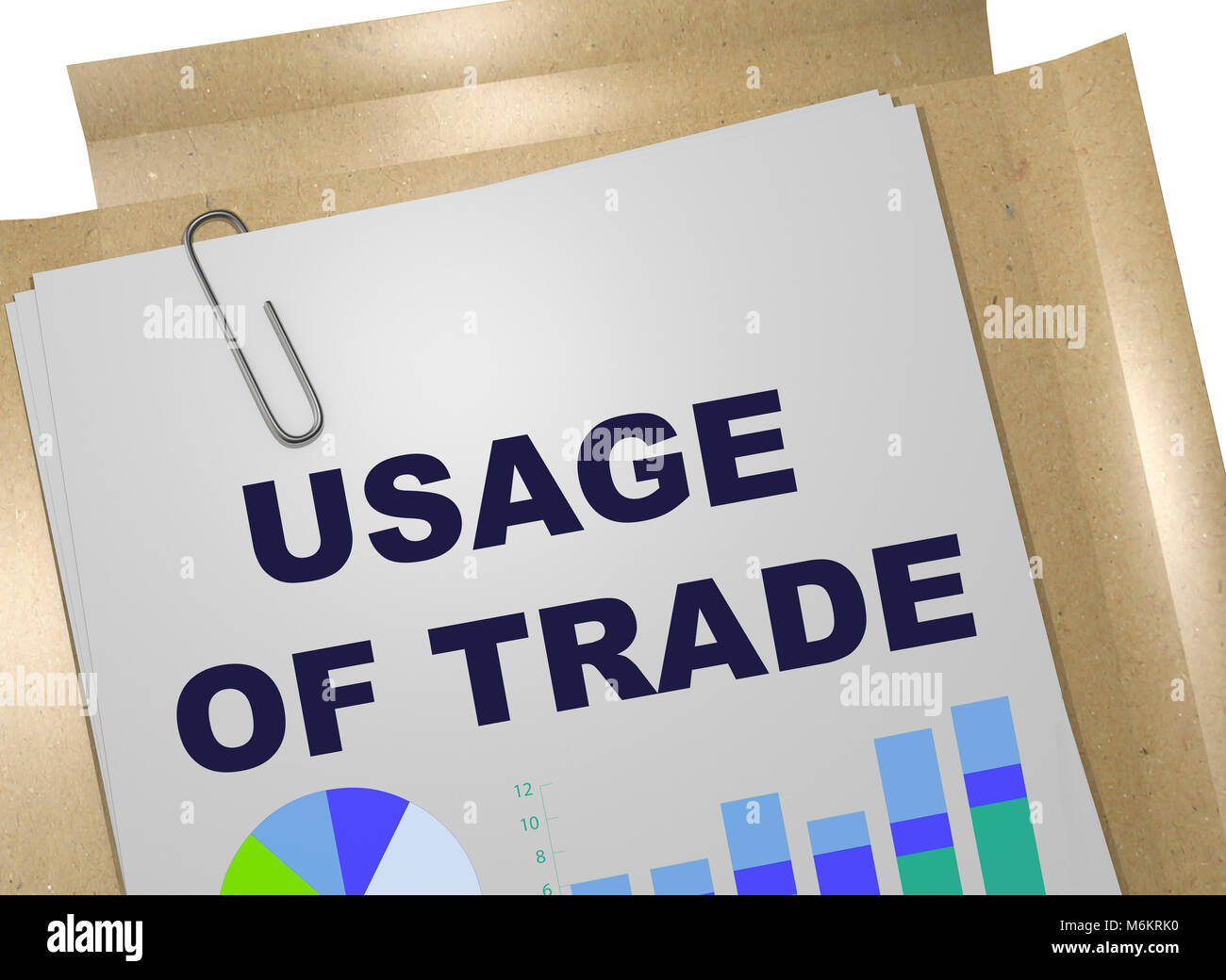 3d illustration of usage of trade on business document stock photo alamy