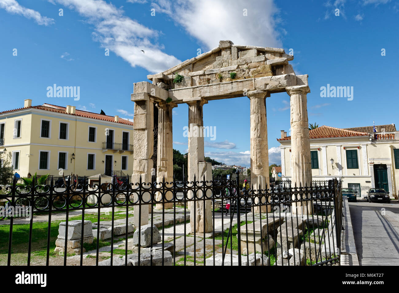 The Athens Roman Agora built during the reigns of Julius Ceasar and Ceasar Augustus Stock Photo