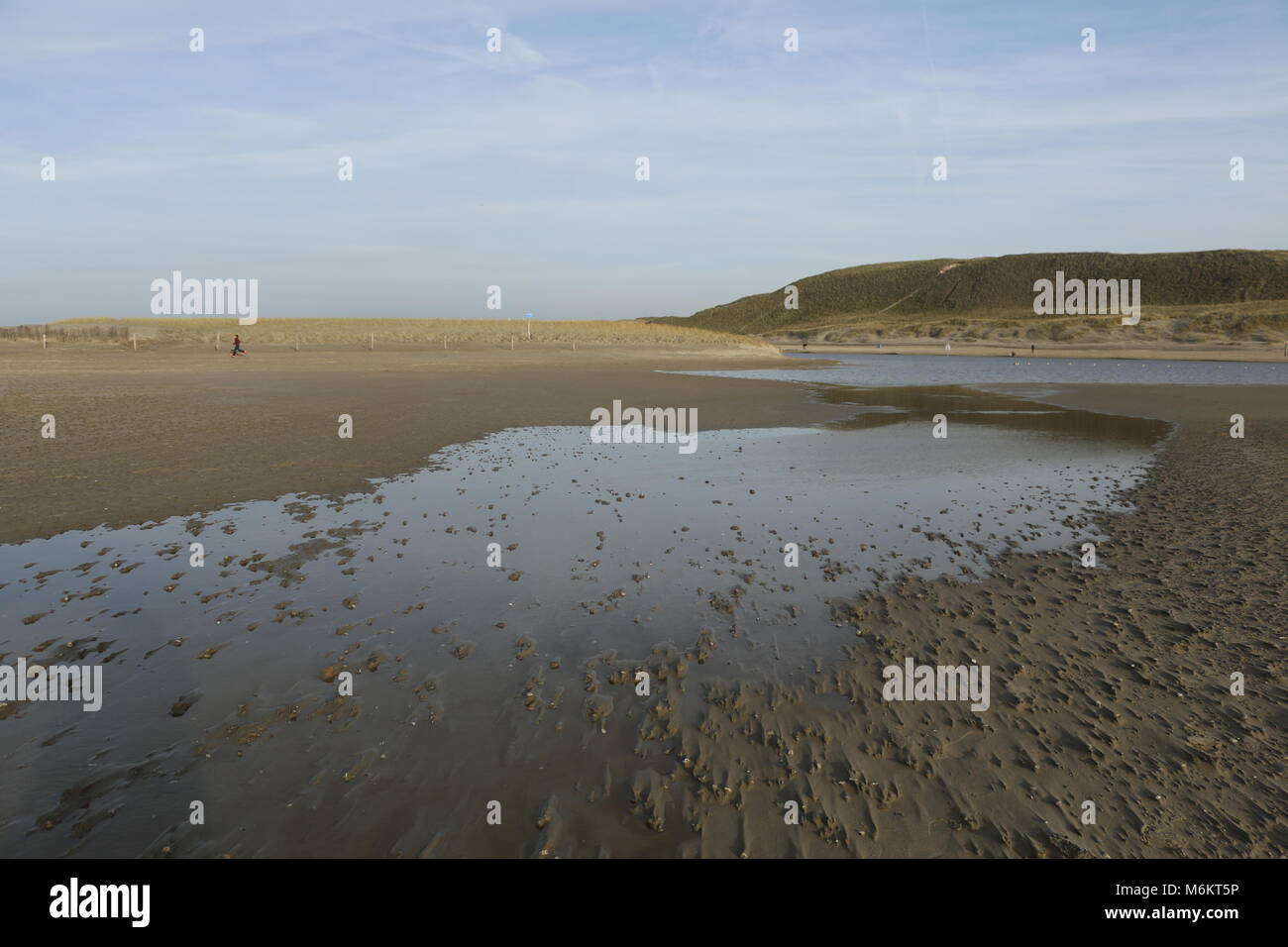 Dutch beach in Camperduin by low tide Stock Photo - Alamy