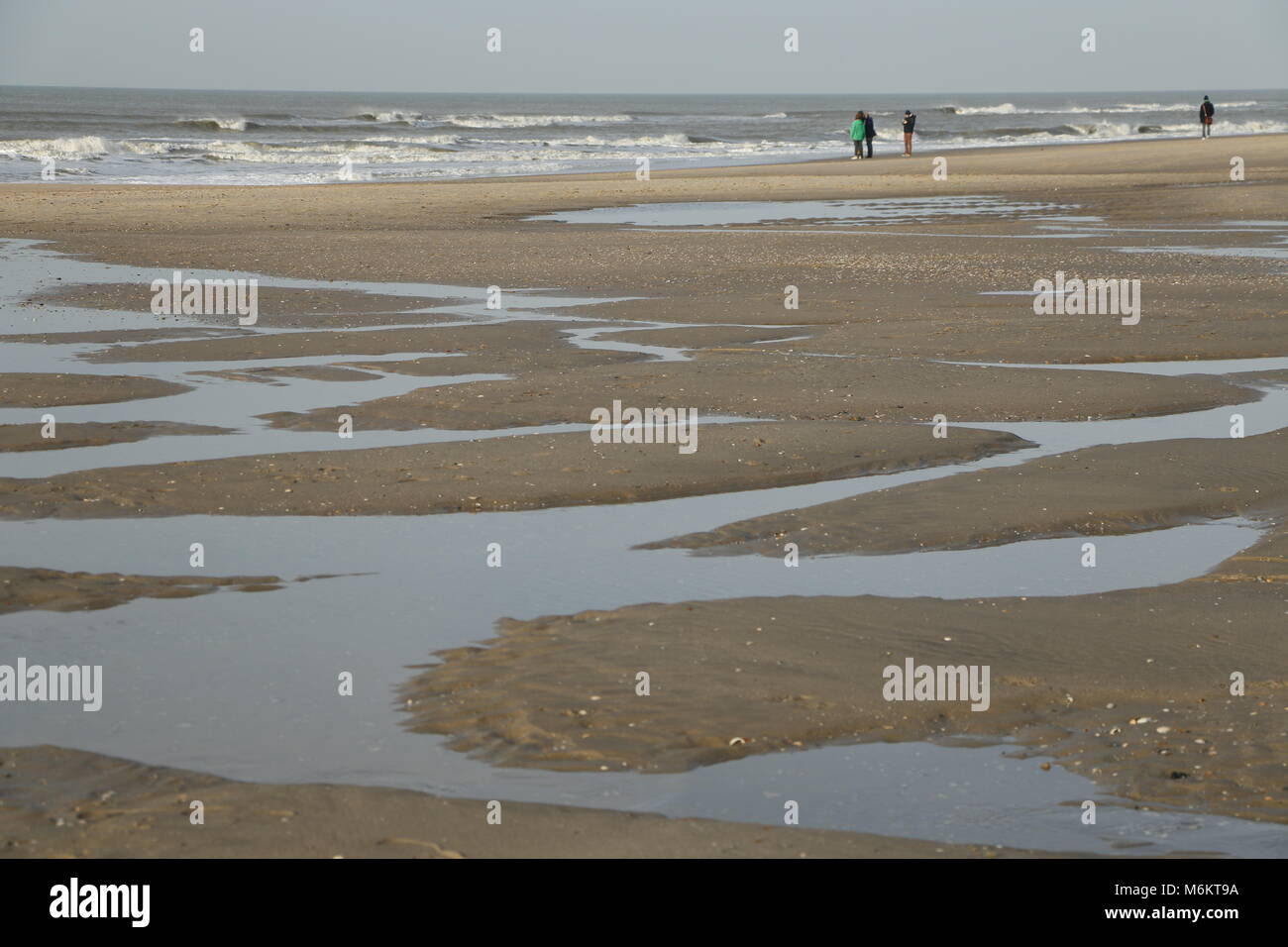 Dutch beach in Camperduin by low tide Stock Photo - Alamy