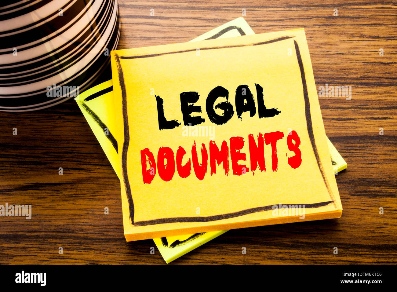 Handwriting Announcement text showing Legal Documents. Business concept