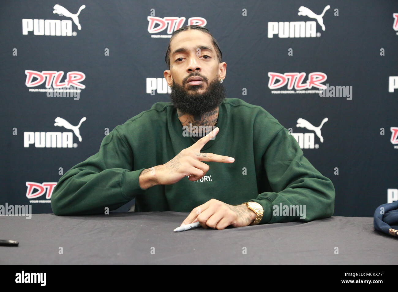 Nipsey Hussle Victory lap album signing Stock Photo