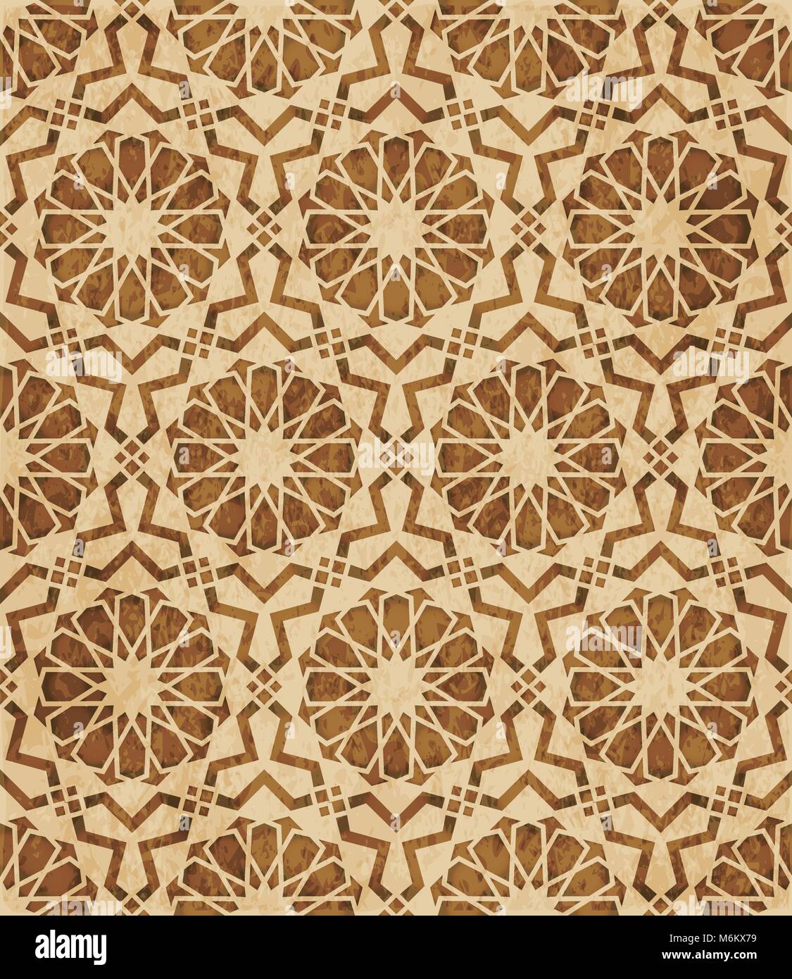 Retro brown Islam seamless geometry pattern background eastern style ...