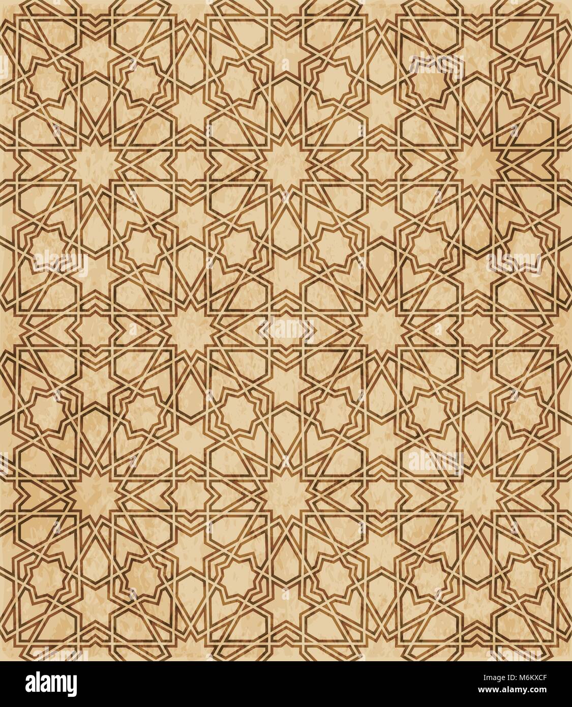 Retro brown Islam seamless geometry pattern background eastern style ...