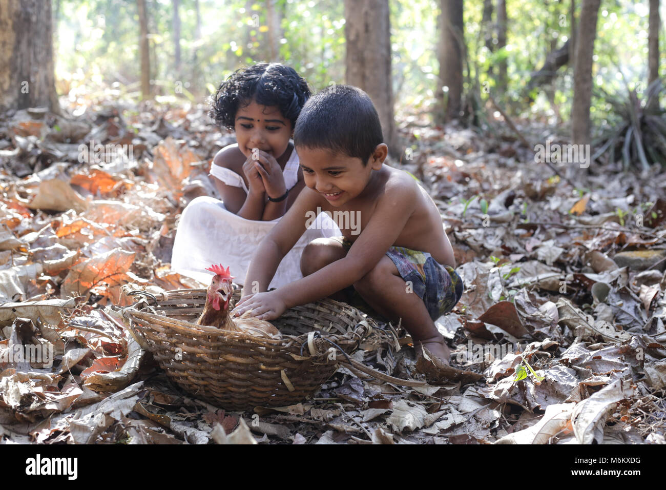 kerala village childhood Stock Photo