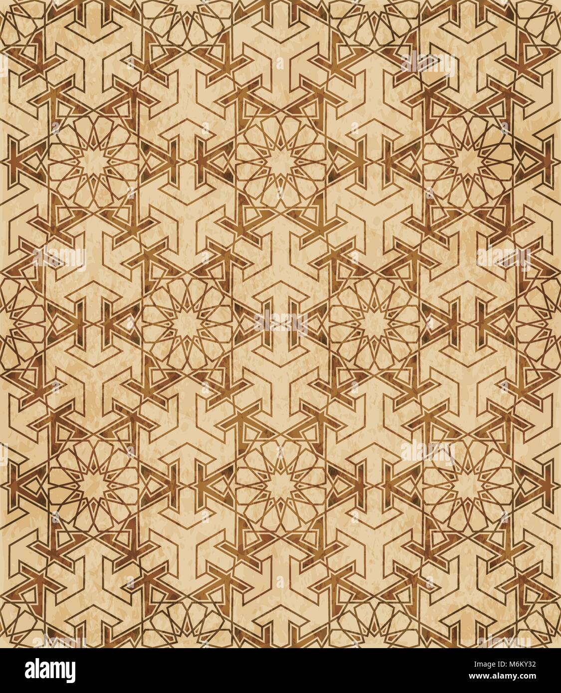 Retro brown Islam seamless geometry pattern background eastern style ...