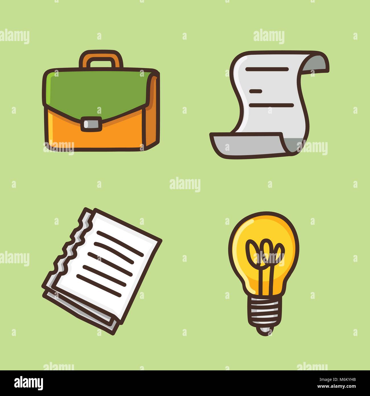 flat icons set - school objects and education items isolated on white ...