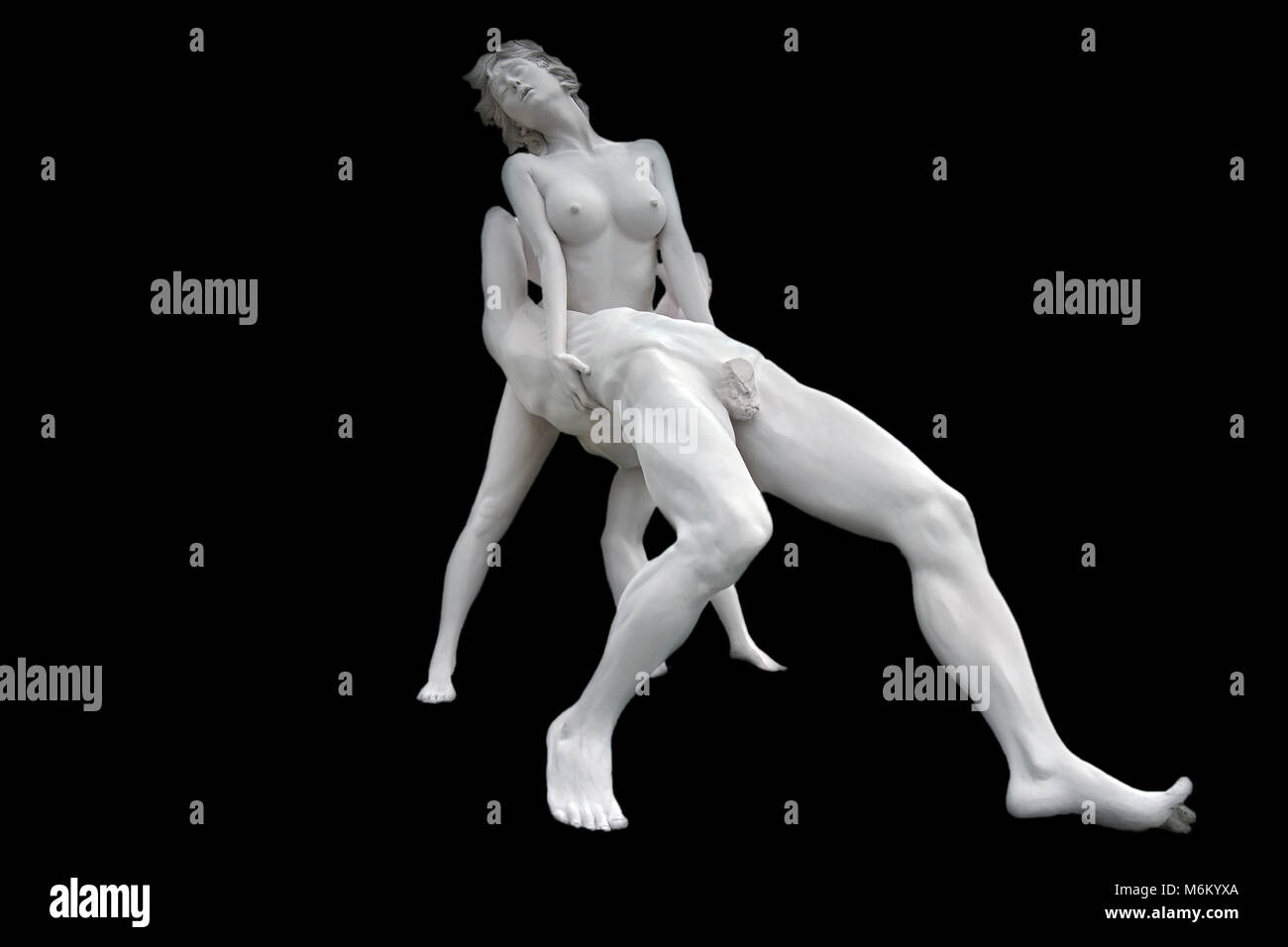 Erotic Statue of a man and woman having sex. Sexy statue of a couple making  love. Black and white photography Stock Photo - Alamy